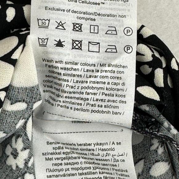 Vero Moda Maxi Slit Skirt Women L Black White Floral Print with Pockets - Picture 14 of 14